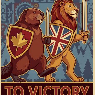 To Victory – Canadian & British Allied Emblem WWII Poster
