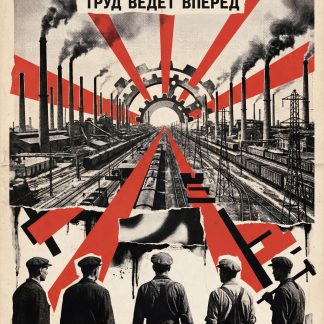 Horizon of Progress – Soviet Constructivist Industrial Poster
