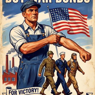 Buy War Bonds — For Victory (WWII American Poster)