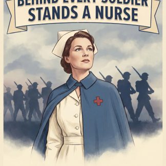Behind Every Soldier Stands a Nurse — U.S. WWII Recruitment Poster