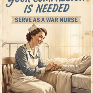 Your Compassion Is Needed — U.S. WWII War Nurse Recruitment Poster