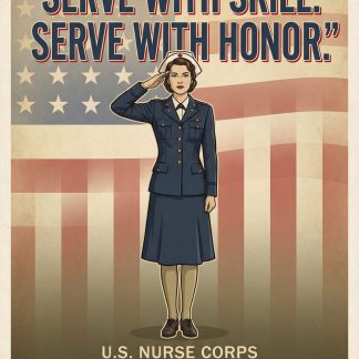 Serve With Skill, Serve With Honor — U.S. Nurse Corps WWII Recruitment Poster
