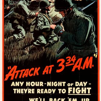 WWII Home Front Propaganda Poster - Attack at 3:34 A.M.